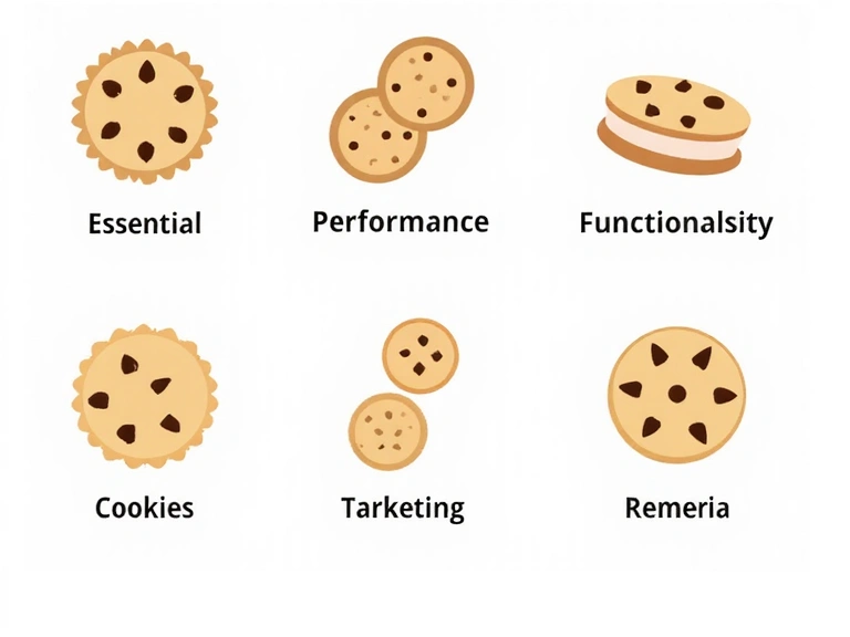 Icone che rappresentano diverse categorie di cookie: essenziali, di performance, di funzionalità e di targeting.